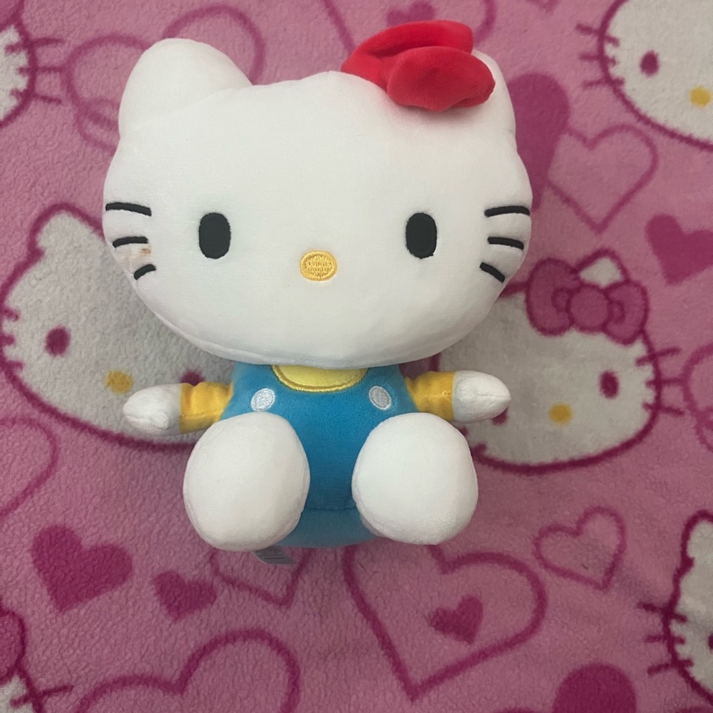 Hello Kitty Plush Toy - White, Blue, and Red